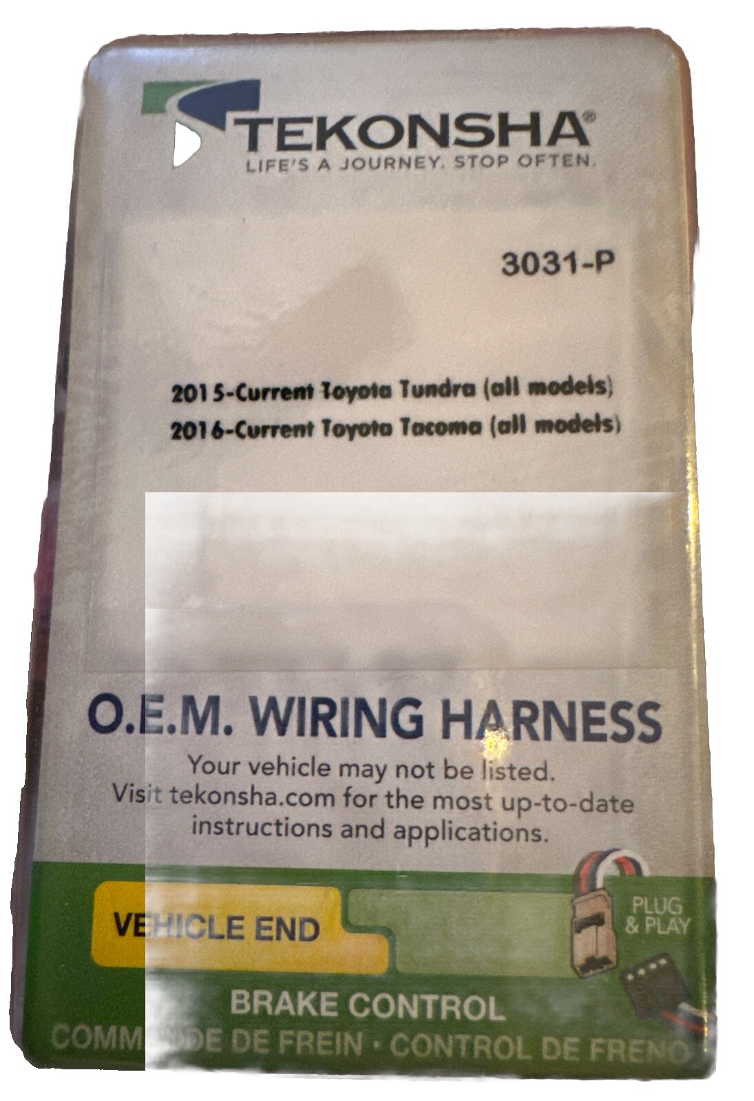 Tekonsha Brake Control Wiring Adapter – 2 Plugs, Toyota – 3031-P 3031