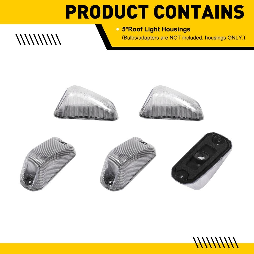 Clear Top Cab Marker Roof lights Housing For 2014-2023 Dodge RAM Promaster 1500