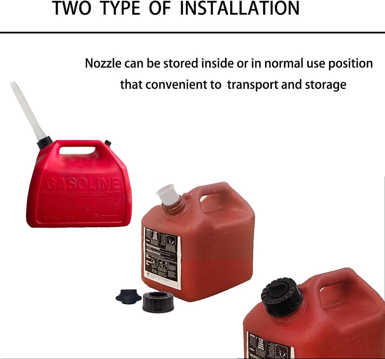 Gas Can Spout Flexible Pour Nozzle, Vent Cap