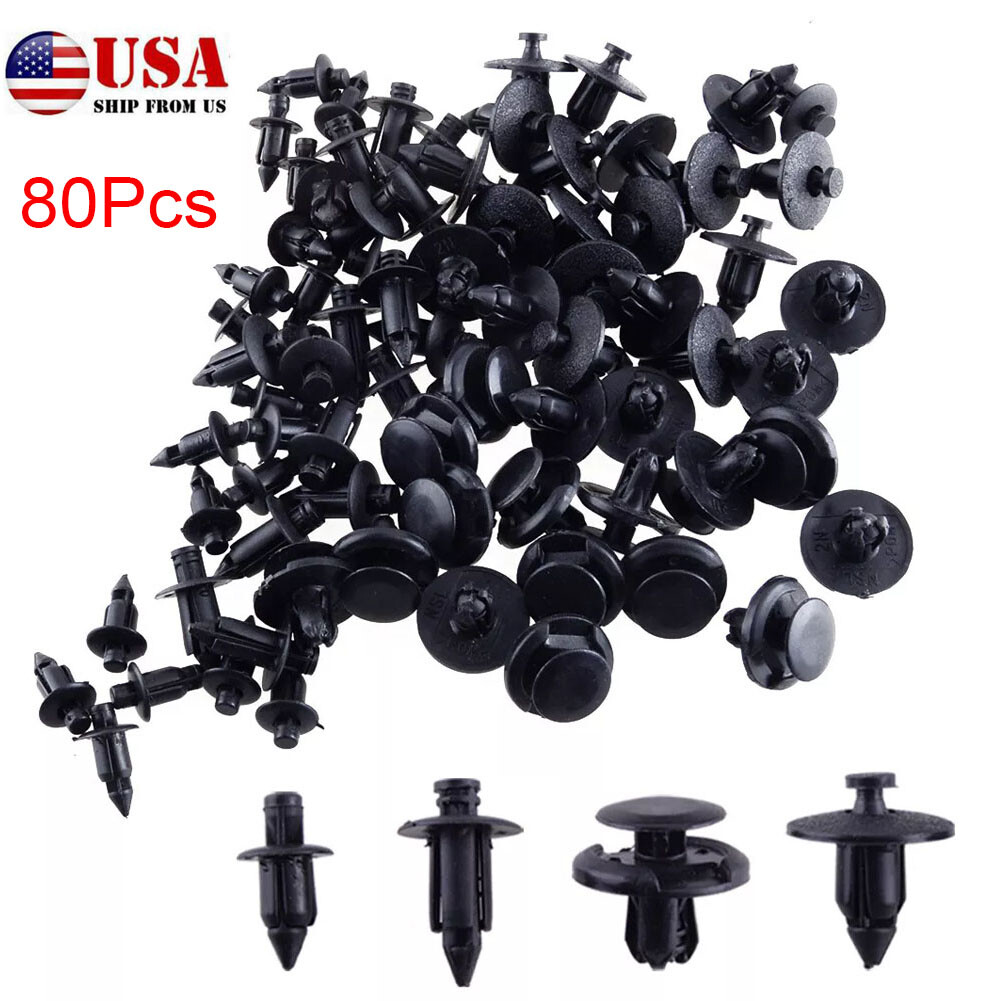 80Pcs/Set M6 M7 M8 Motorcycle Fairing Bodywork Bolt Push Pry Rivets Pin Clips