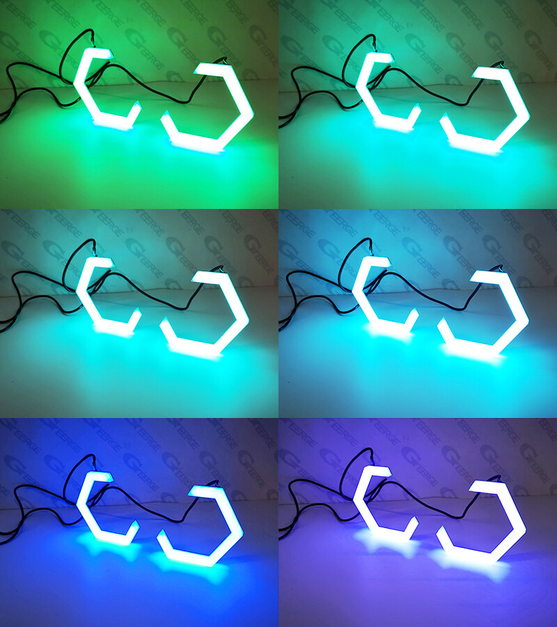 For INFINITI G25 G35 G37 Q40 Q60 LED RGB Angel Eyes Hex Halo Rings Bluetooth App