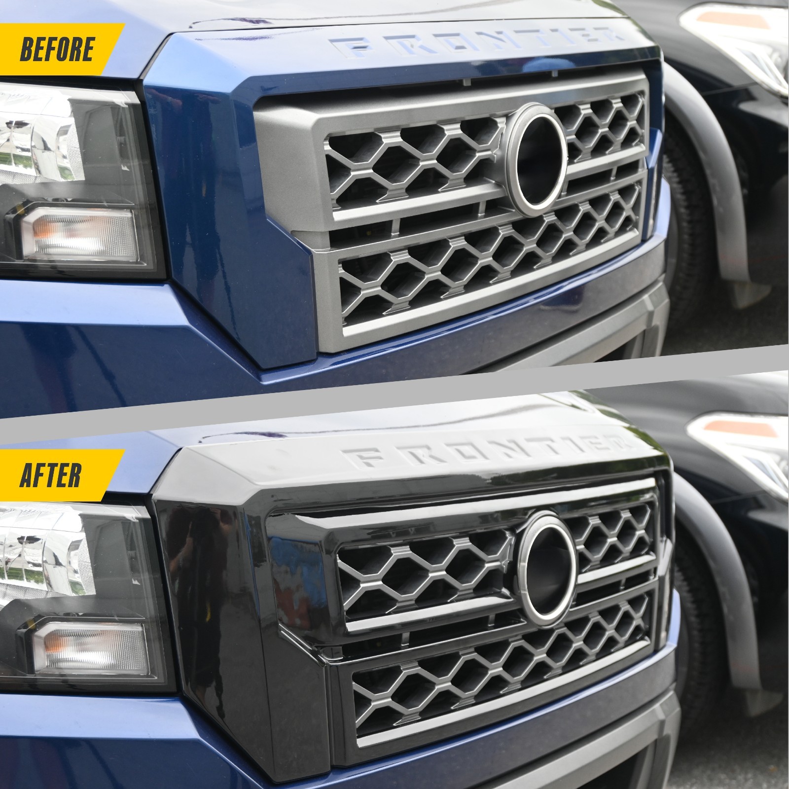 Chrome Delete Tape-On Grille Overlay For 2022-2024 Nissan Frontier