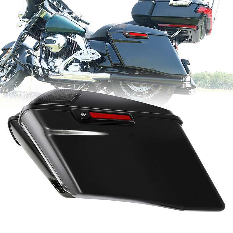 4″ Vivid Black Stretched Extended Hard Saddlebags Fit For 14-23 Harley Touring