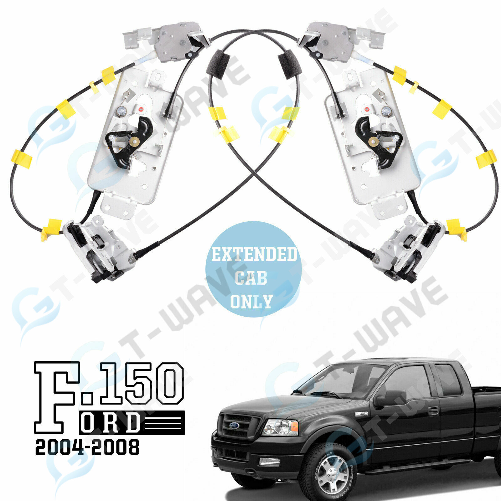 Rear Left&Right Side Door Lock Latch Assembly&Cable 04-08 Ford F150 Extended Cab
