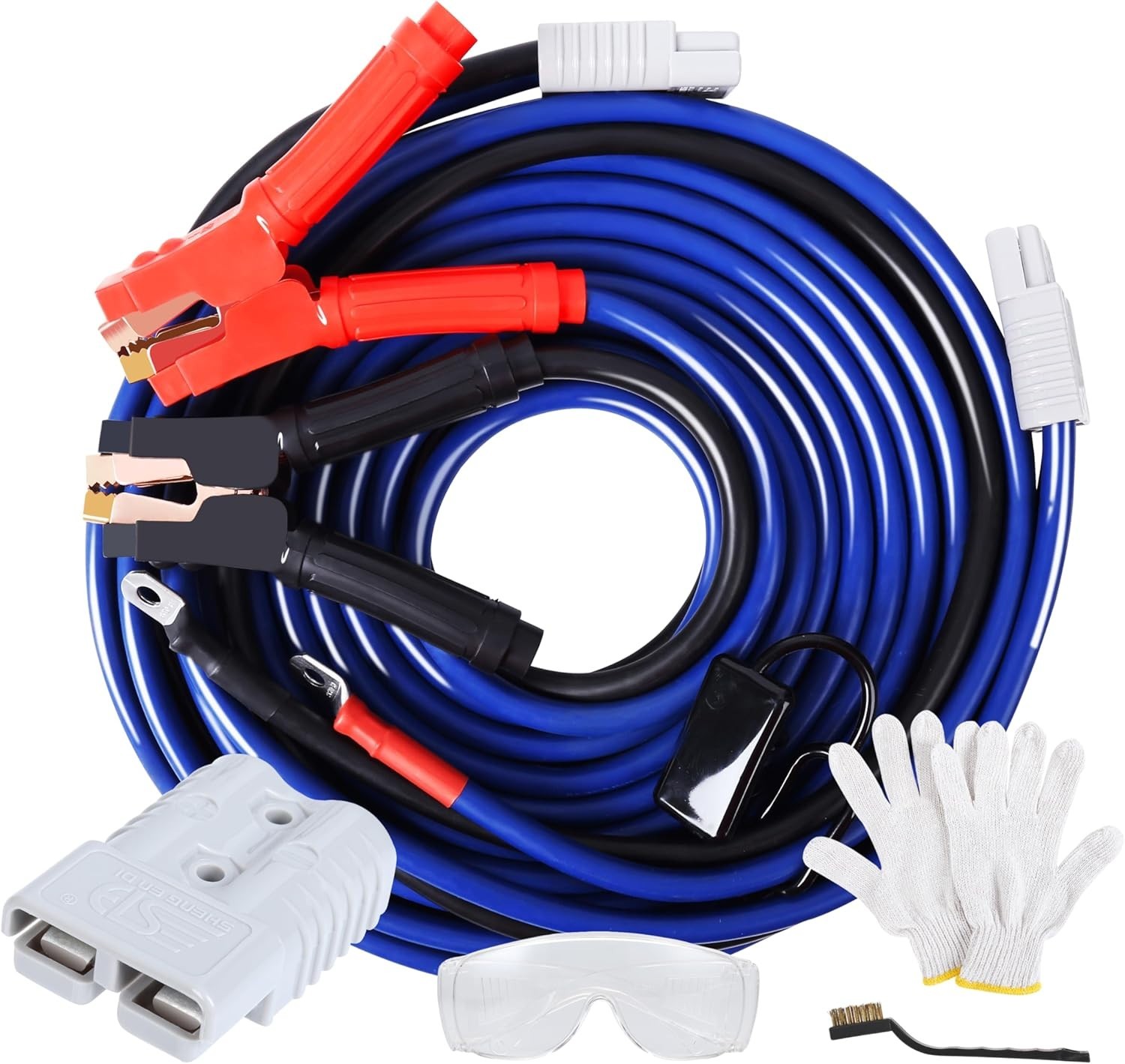 0 Gauge Heavy Duty Jumper Cables 30 FT 1000 Amp Quick Connect Plugs For Truck