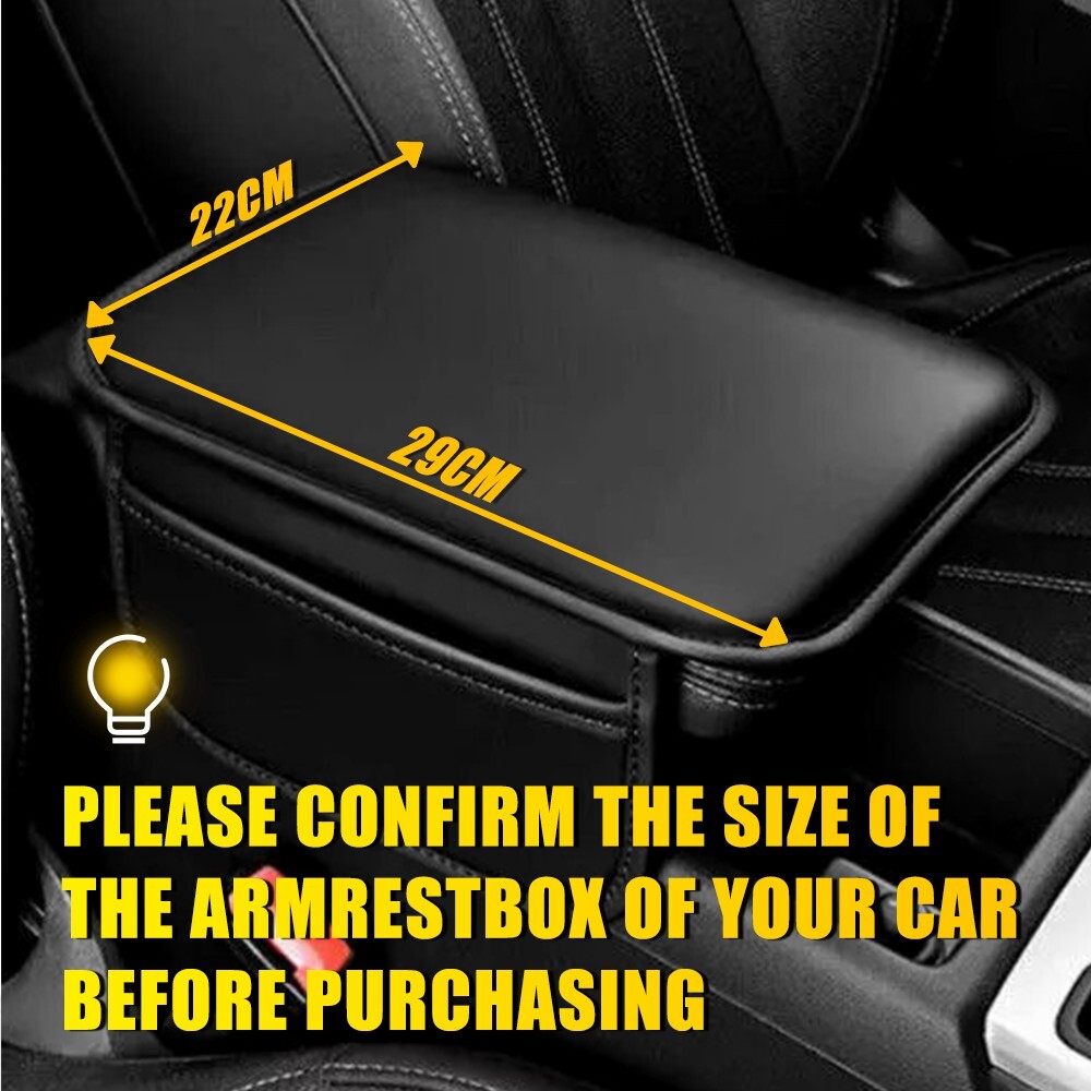 Leather Car Armrest Cushion Pad Cover Center Console Storage Box Mat Protector