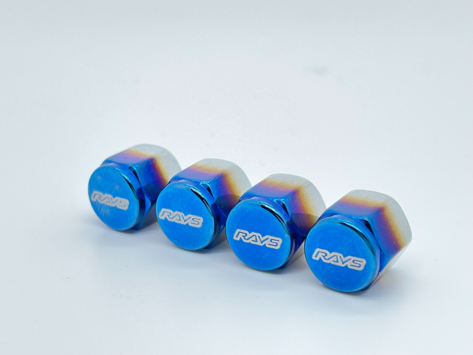 Rays tire valve kit set titanium blue new with rubber seal in seal package