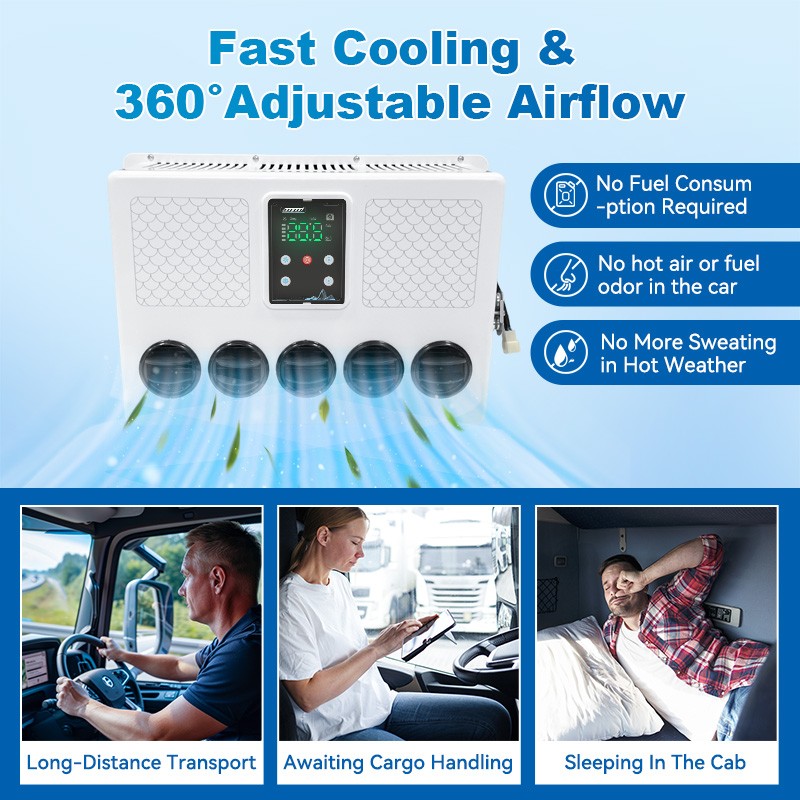 DC 12V 12000BTU Mini Split Air Conditioner Cooling Unit For Semi Truck RV Van
