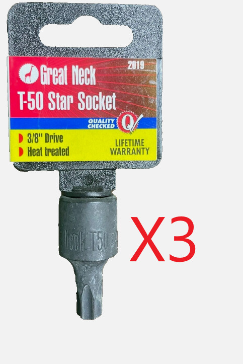 T50 STAR SOCKET (3-PACK) 3/8 Drive. Impact