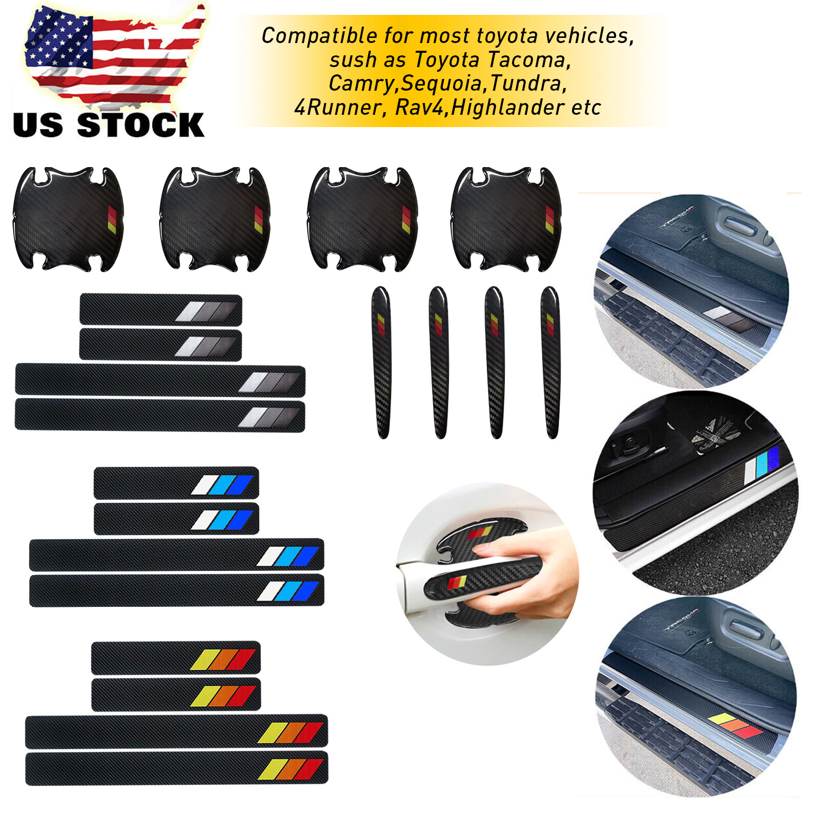 4X For BMW Accessories M Power Car Door Sill Plate Protector Guard Step Sticker