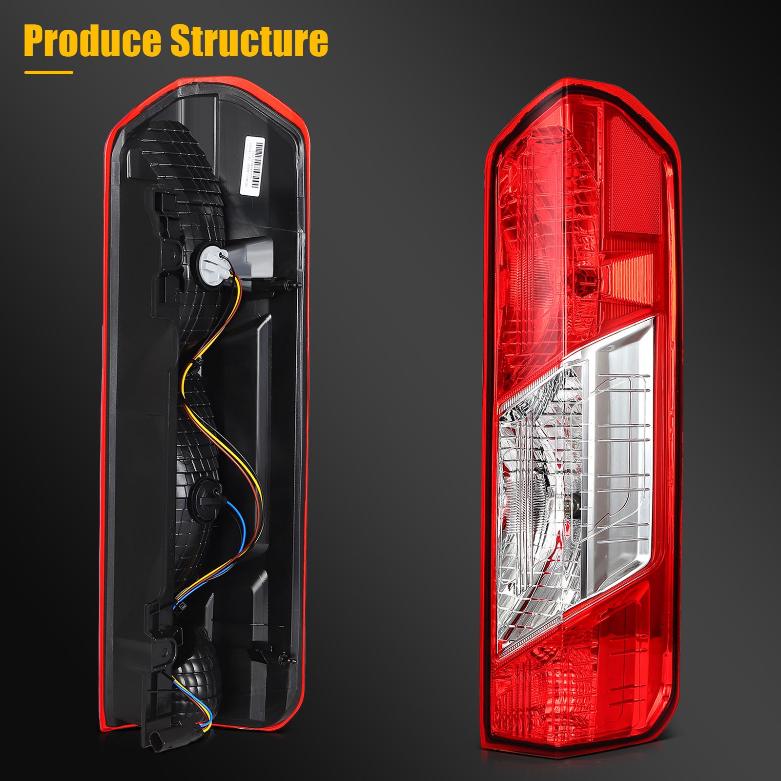 Pair Rear Tail Light Assembly For 2015-2023 Ford Transit 150 250 350 Red Housing