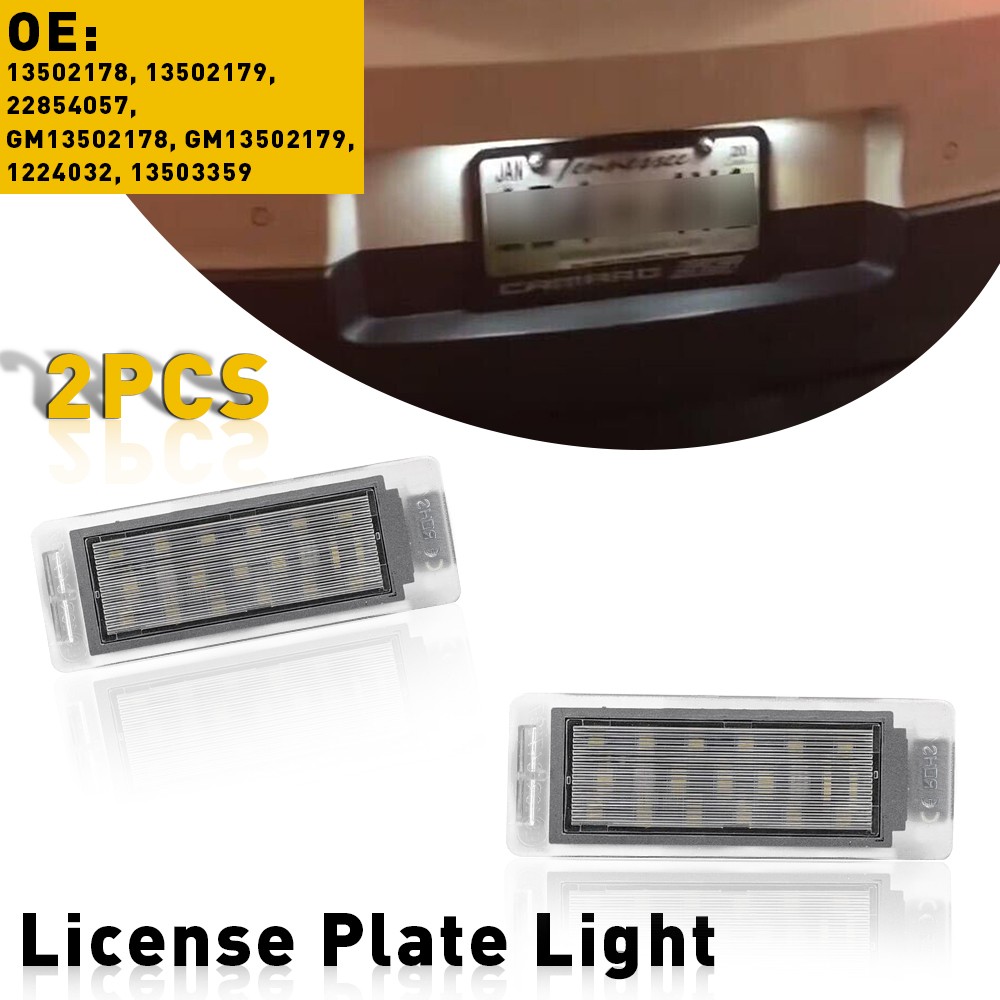 2PC LED License Plate Light Assembly For Chevy Corvette Cadillac Buick GMC 12-20