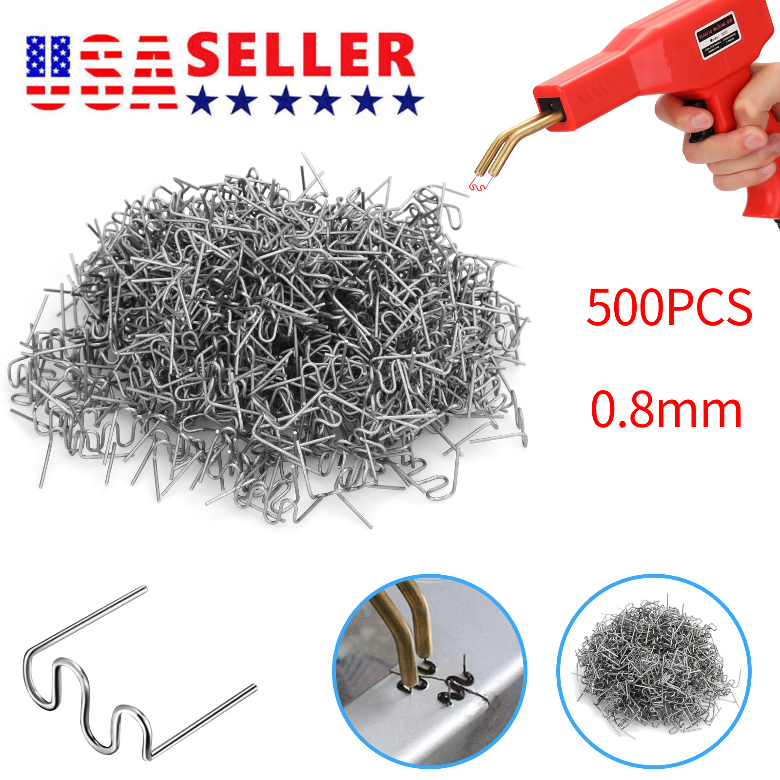 500X Hot Staple Plastic Welding for Car Bumper Fender Welder Stapler Repair Kit