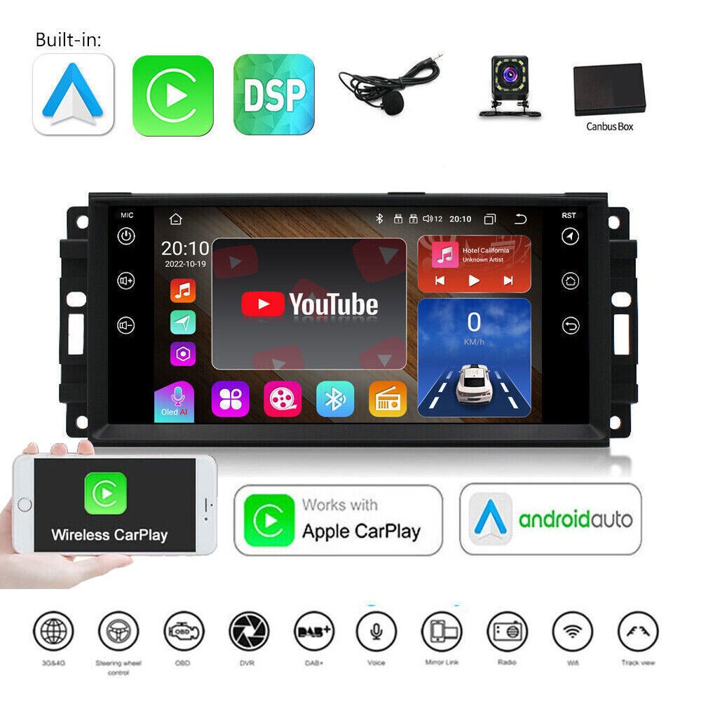 7″ Para 2007-2012 Dodge Nitro Android 14.0 GPS Apple Carplay Stereo Radio