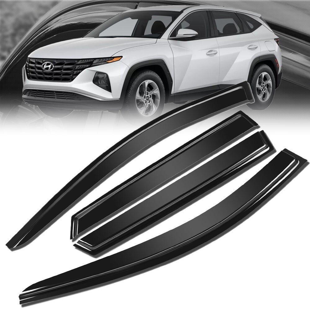 4X Smoke Tinted [Type-on] Sun/Wind/Rain Window Visors Guard For 22+ Tucson NX4