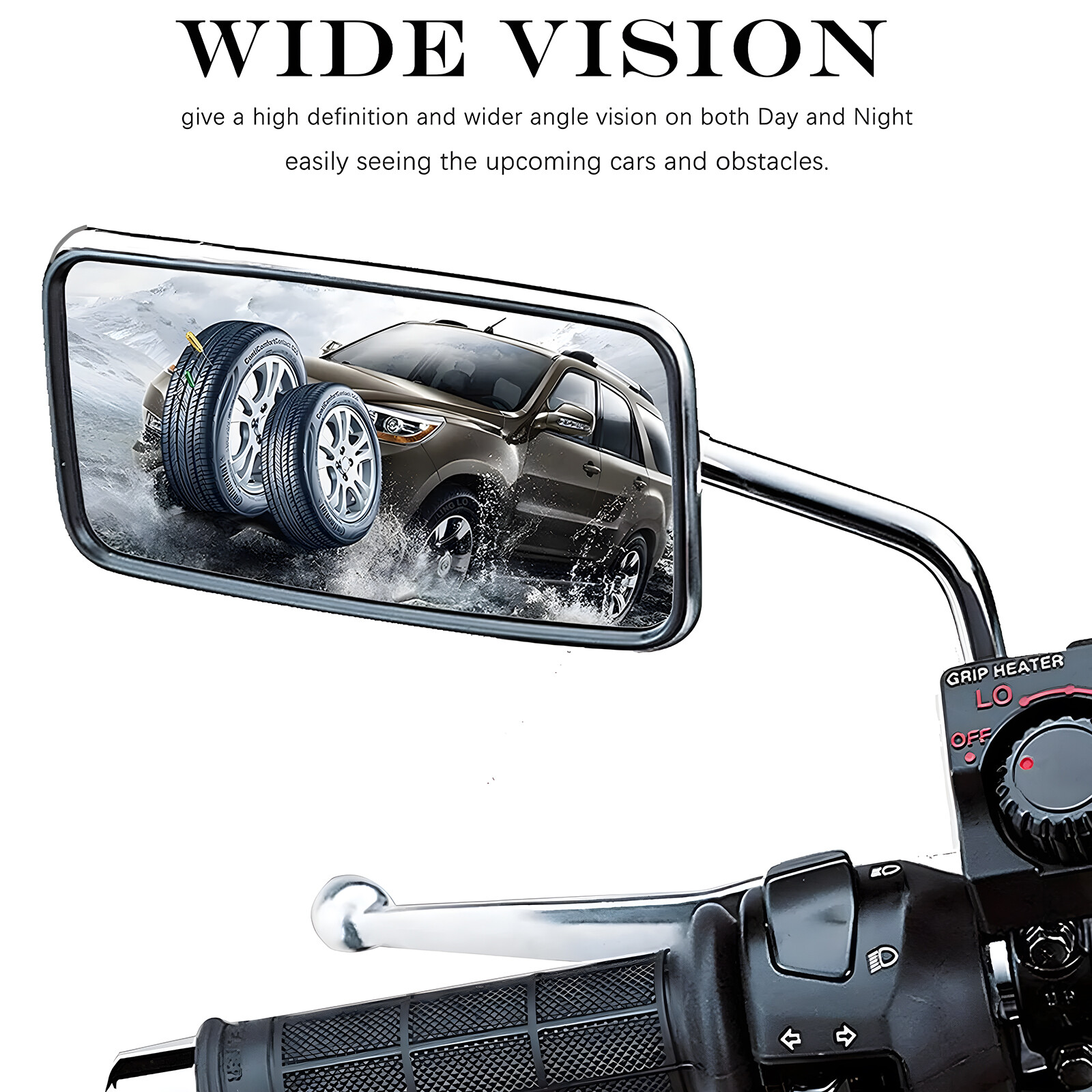 Rectangular 10mm Rear View Side Mirrors Chrome For Honda CB 750 Motorcycle