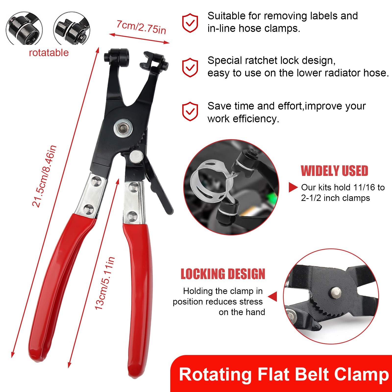4Pcs Hose Clamp Pliers Remover Kit Water Pipe Fuel Spring RemovalTool PipeClip.