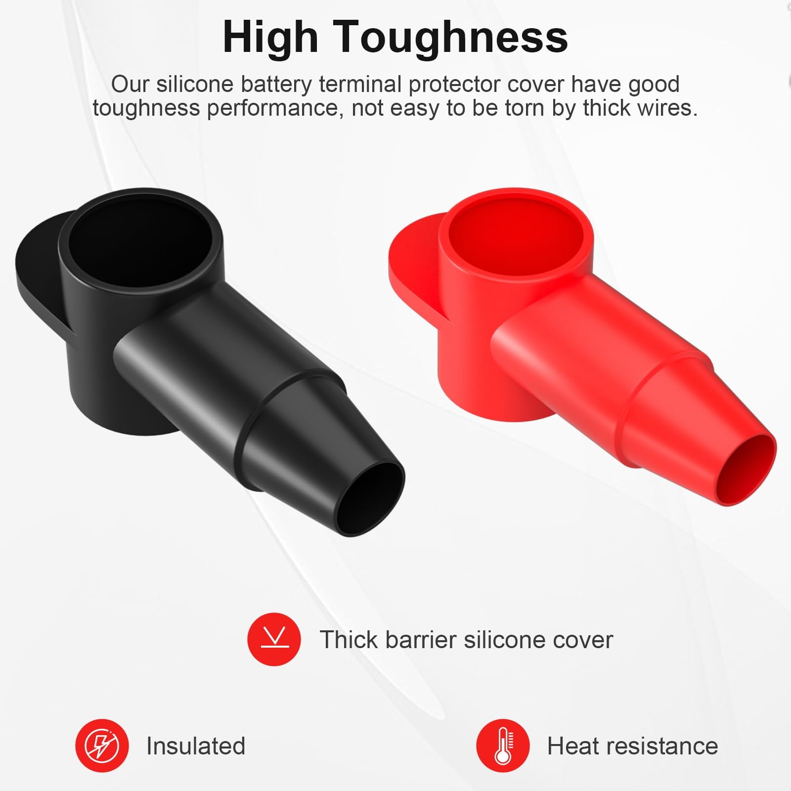 BetyBedy 10 Pack Silicone Battery Terminal 10 AWG – 4 AWG, Black and Red