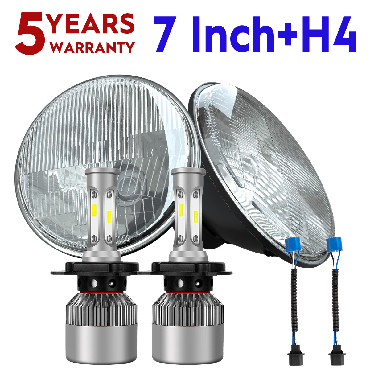 Pair 7″ inch LED Round Headlight High/Low Beam For 1971-1973 Chevy Chevelle SS