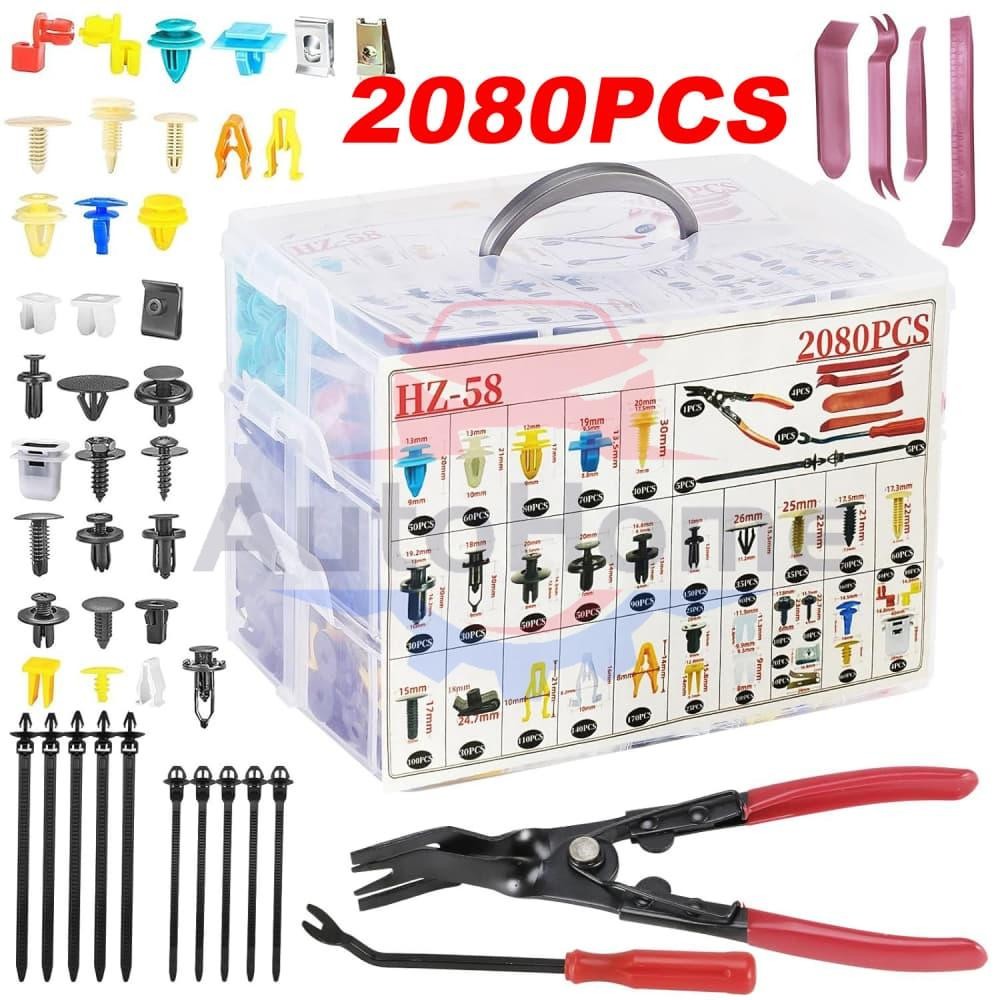 2080PC Car Retainer Clips Kit 33 Universal Sizes Auto Nylon Bumper Fender Rivets