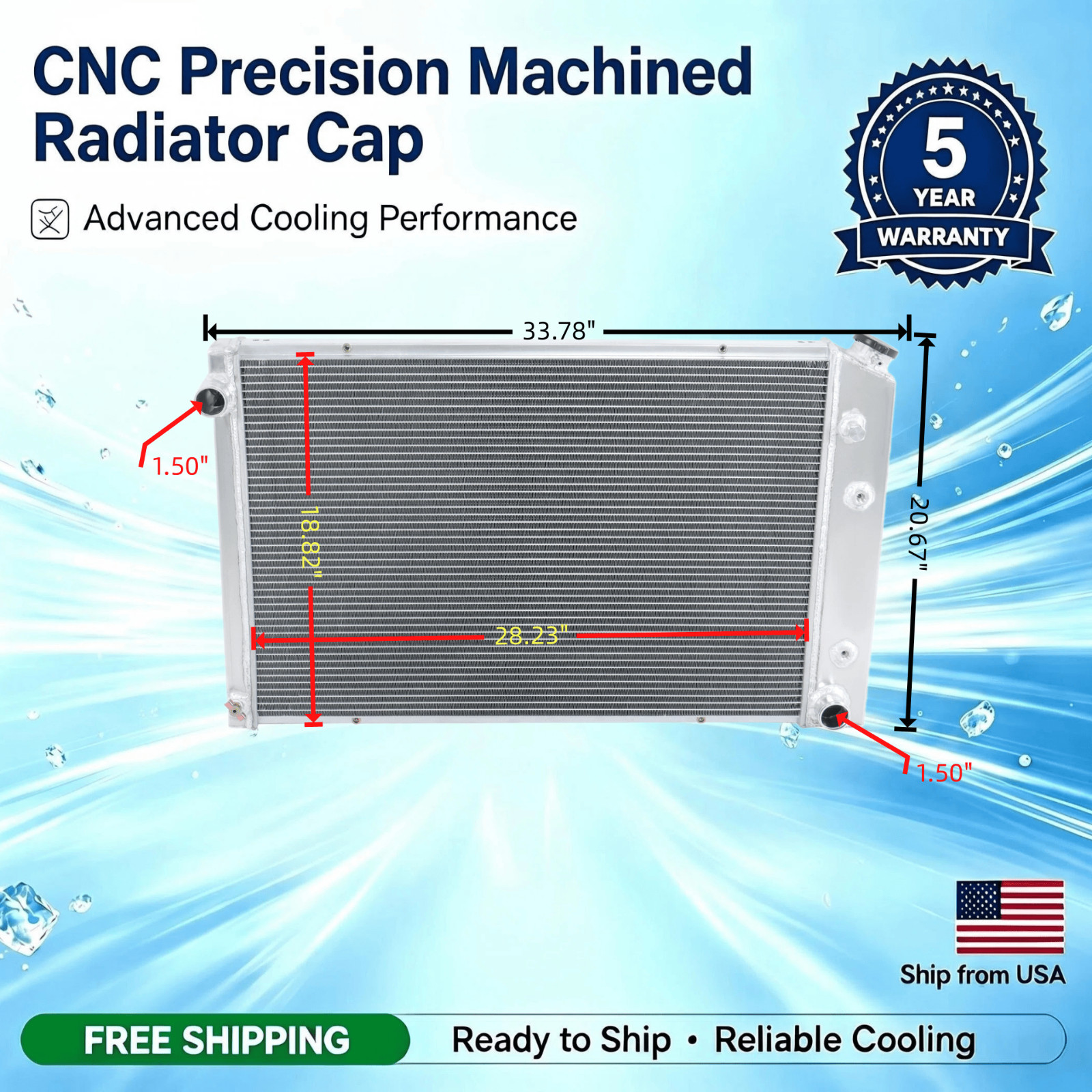 4 Rows Aluminum Radiator For 1973-87 Chevy GMC C10 C20 C30 K10 K20 Suburban 19″