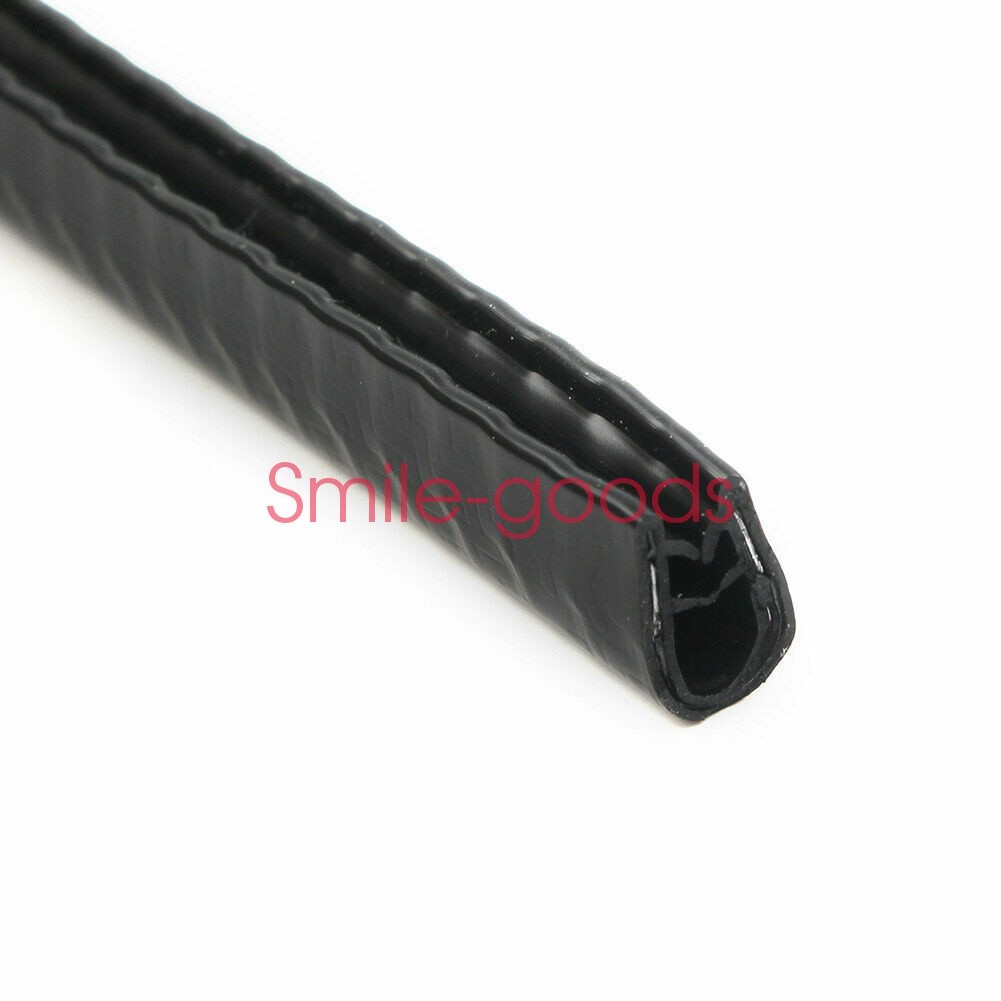 10Ft Car Door Edge Guard Moulding Trim Black Protector Strip Rubber Metal Seal