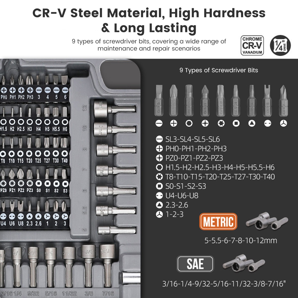 73pc Magnetic Screwdriver & Hex Torx Screw Bit Set Precision Extension Handle US