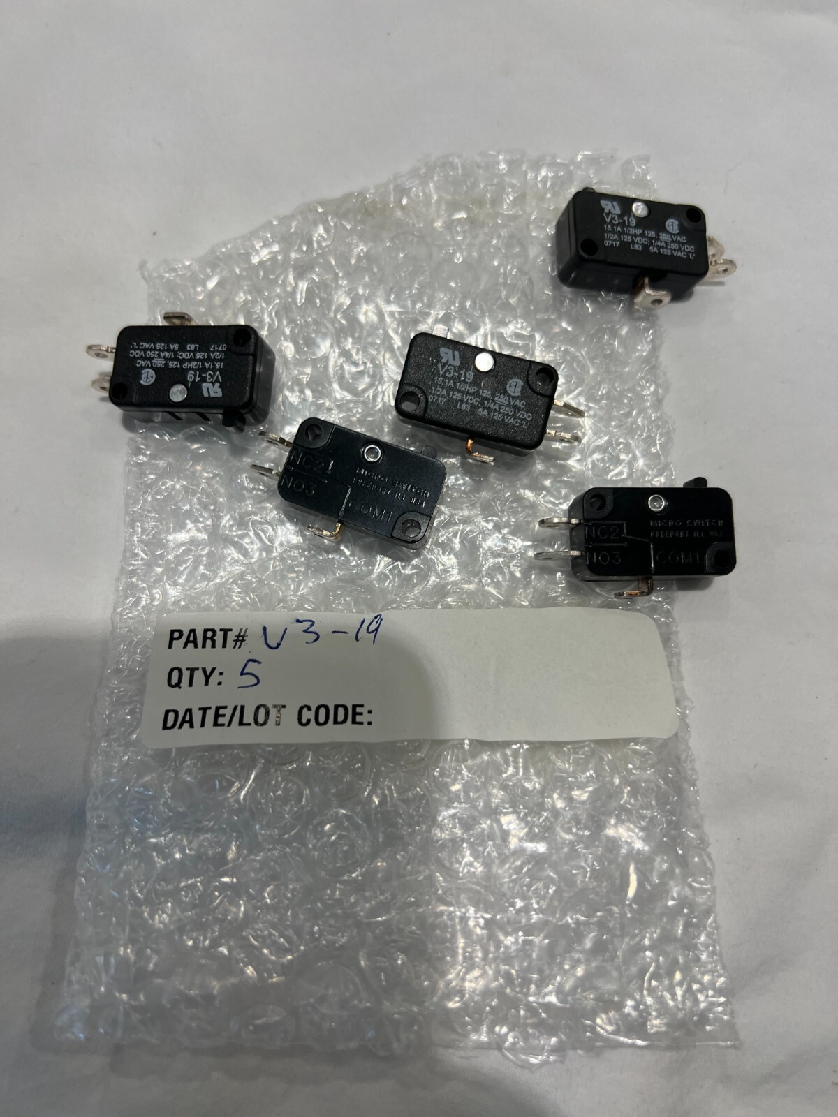 New micro switch P/N V3-19