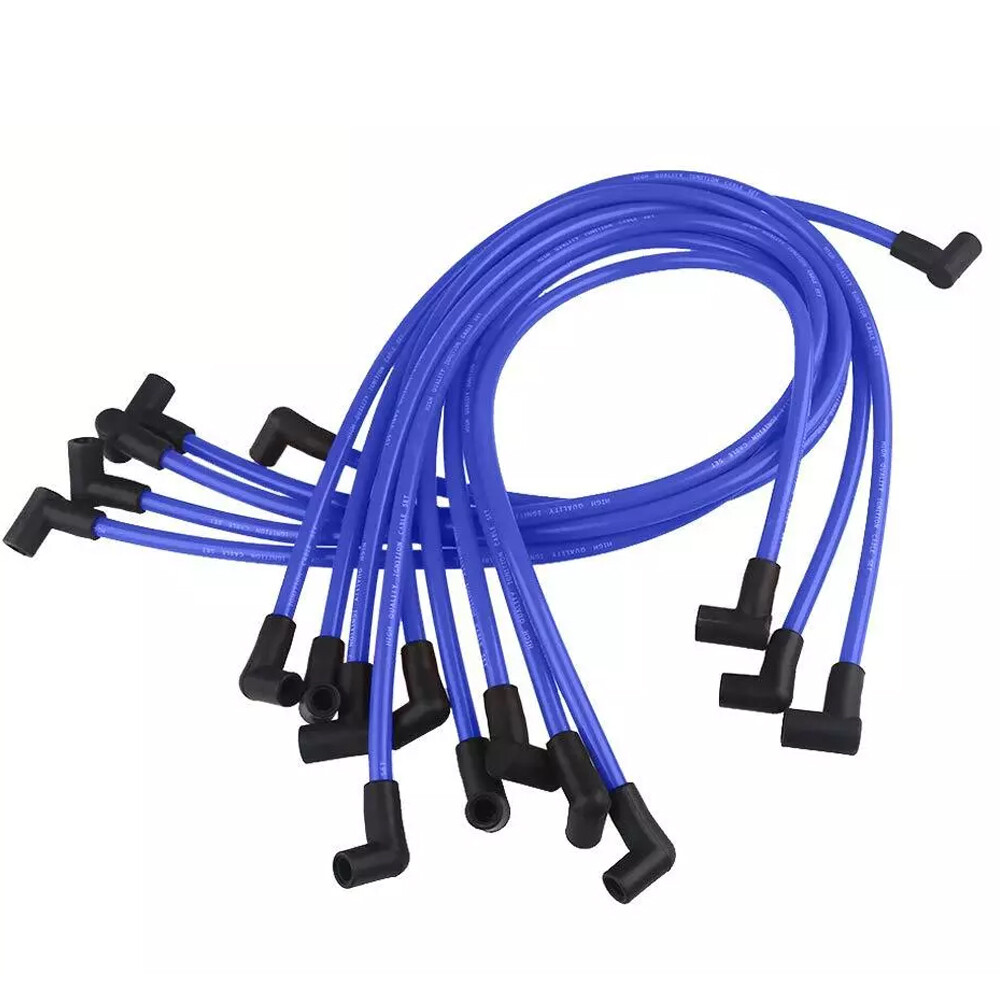 9PCS Racing Spark Plug Wires 10.5mm For Chevy 350 SBC BBC V8 Ignition Wires Blue