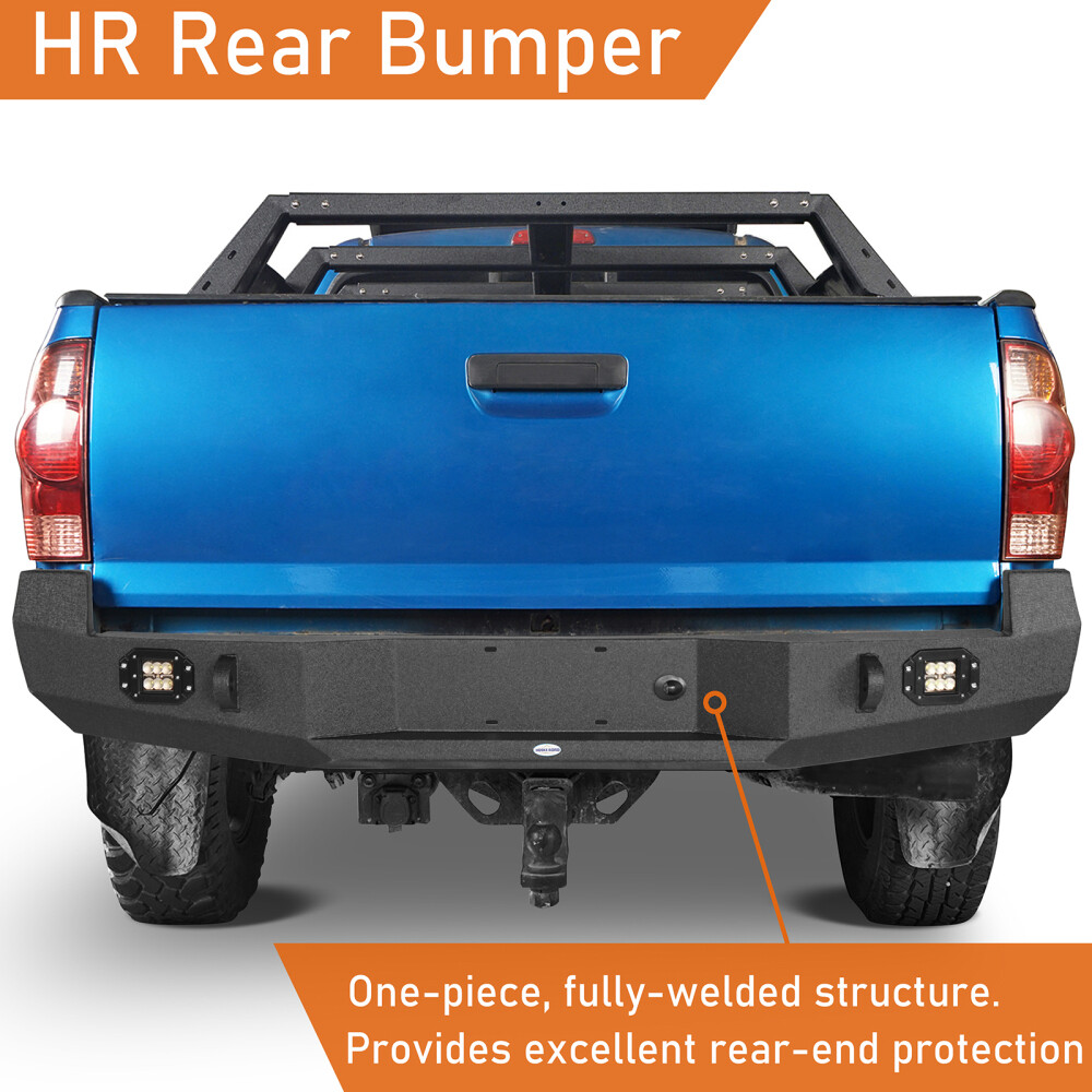 Car Prats Front Bumer Rear Bumper Fit Toyota Tacoma 2005-2011 Steel Black