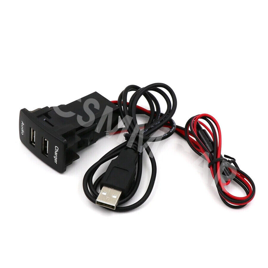 12-24V DC Car Dual USB Charger Fit For Toyota FJ Cruiser 2007-2014 Audio Adapter
