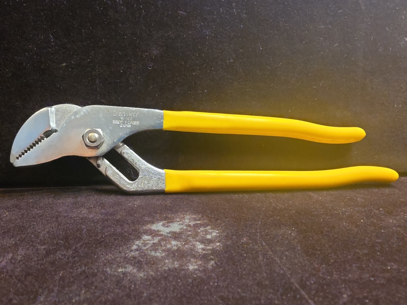 Vintage Great Neck Pliers Slip Groove Joint Straight Jaw W100 ,Forged Japan