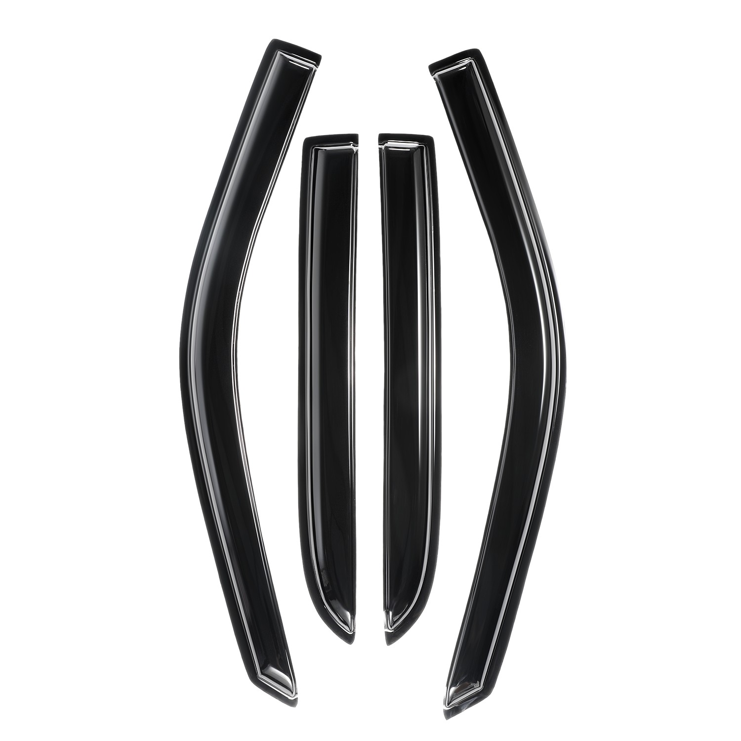 For 2009-2018 Dodge Ram 1500 Crew Cab Window Visor Vent Rain Guards Tape-on