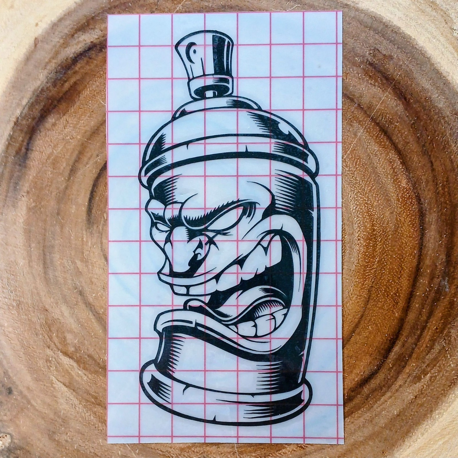 Graffiti Spray Can Character Decal Angry Cartoon Vinyl Sticker Street Art