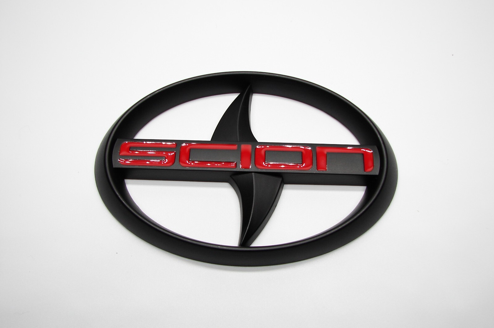 SCION MATTE BLACK COLOR ABS PLASTIC 3D EMBLEM STICKER DECAL