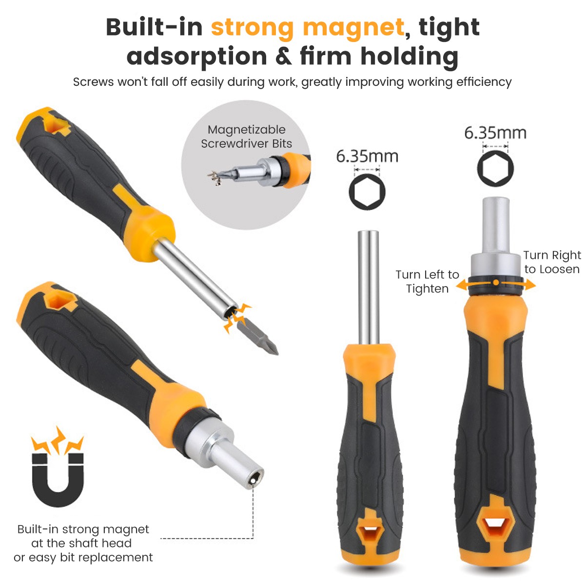 73pc Magnetic Screwdriver & Hex Torx Screw Bit Set Precision Extension Handle US