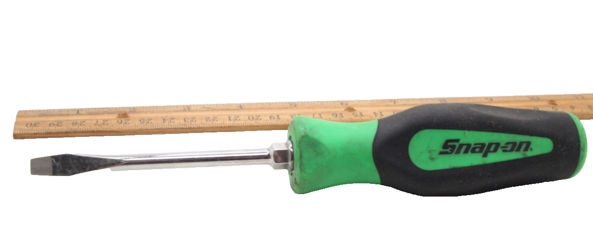 Snap on SGD4B 1/4″ x 4″ GREEN Instinct Soft Grip Flat / Slotted Screwdriver USA