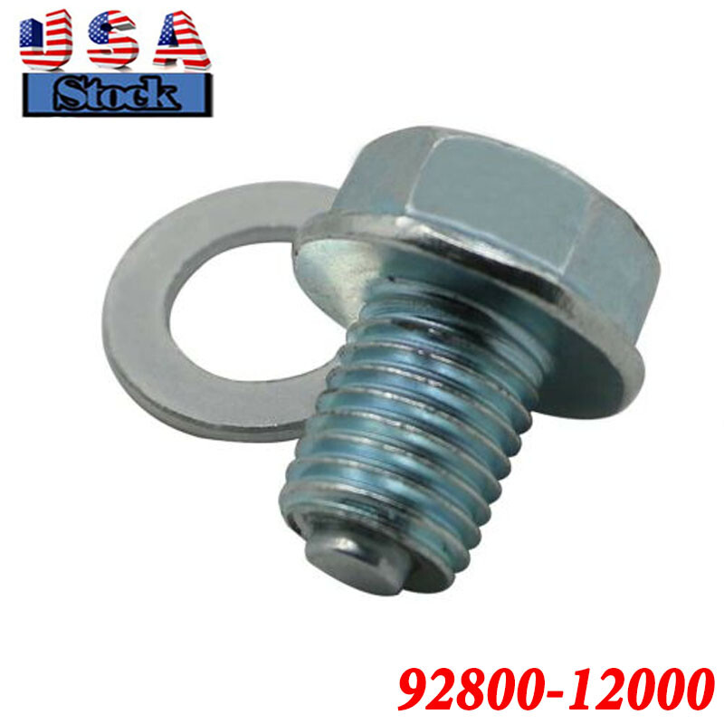 For Honda Engine Crankcase Magnetic Oil Drain Plug Bolt Replaces 92800-12000 US