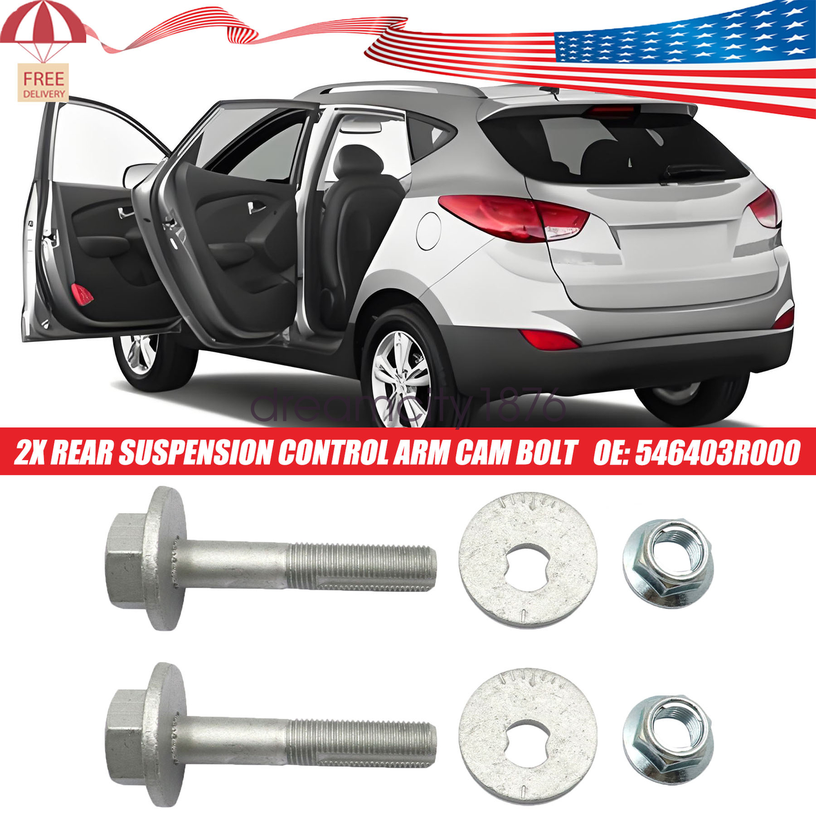 For Hyundai Sonata 2011-15 546403R000 2SET Rear Suspension Control Arm Cam Bolt
