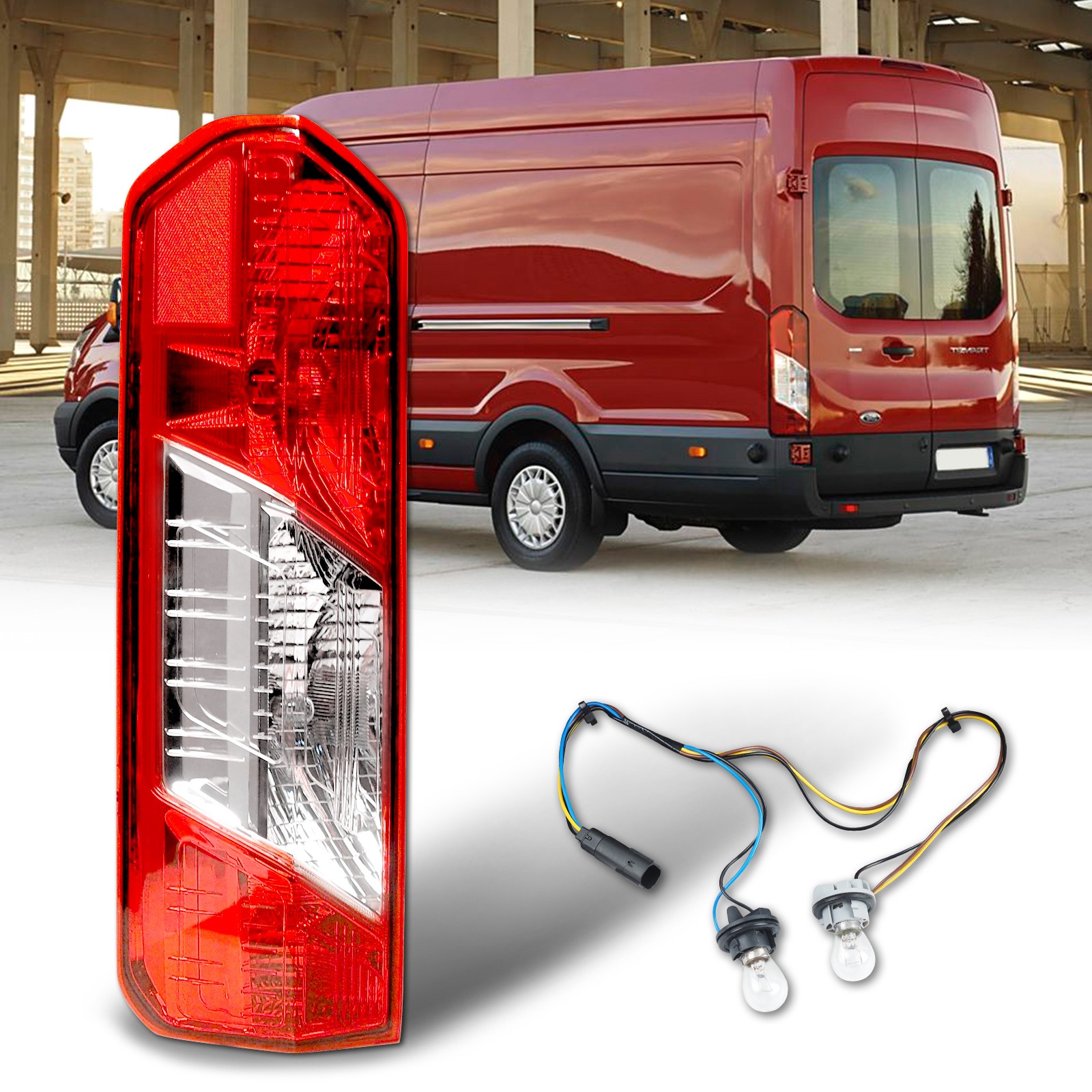 Halogen Tail Light For 2015-2025 Ford Transit-150 With Bulb Driver Left Side