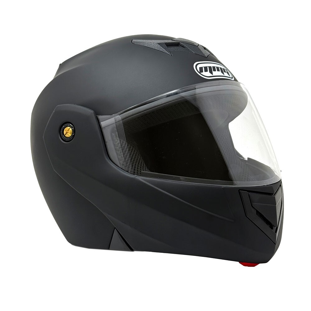 MMG Adult Motorcycle Modular Full Face Helmet Flip up Visor (Matte Black, Med)