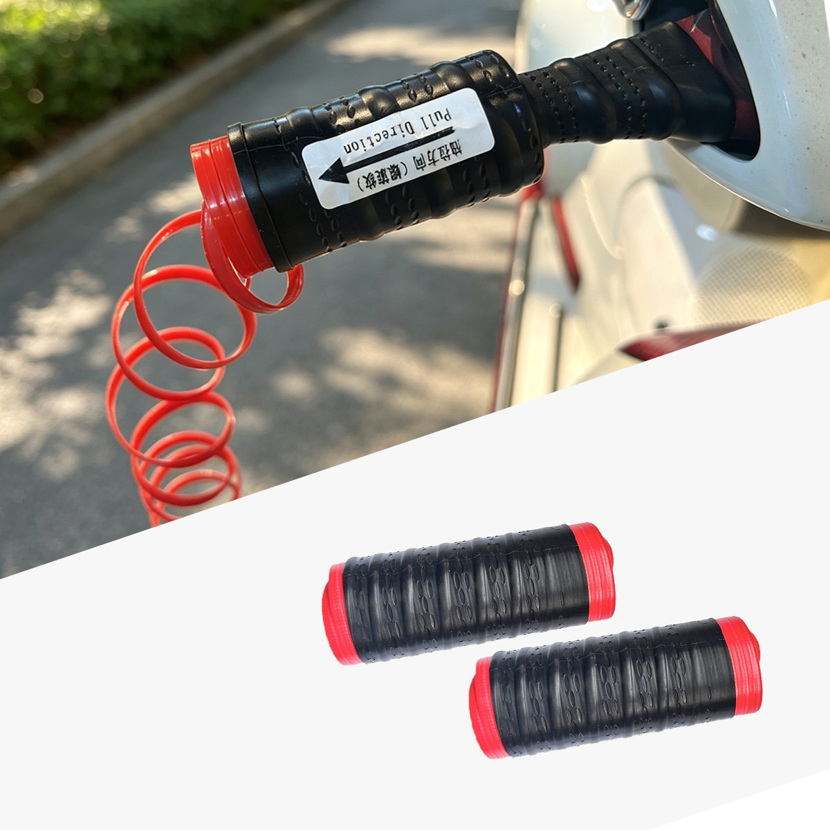 4PCS Silicone Motorcycle Brake Lever Grips & Handlebar Grip Cover Pad Protection