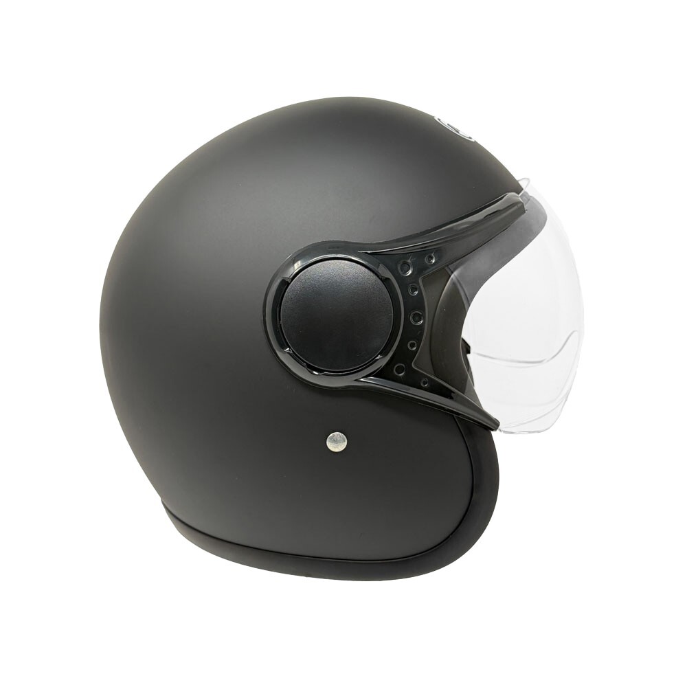 MMG Motorcycle Open Face Helmet Model 37 (Matte Black, Large)
