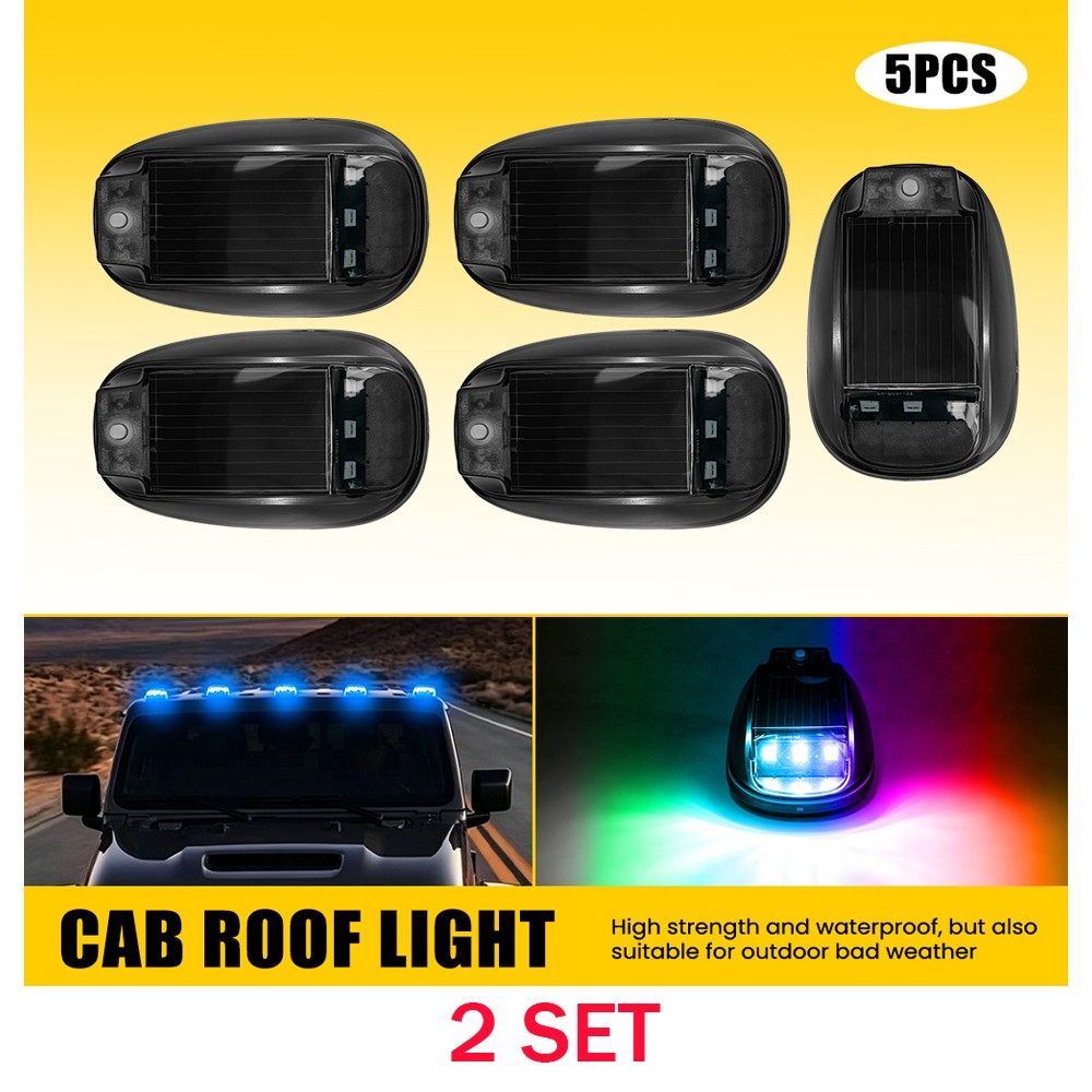 Worksite Lighting 10X Solar Car Roof RGB Strobe Light W Remote Control For Boats