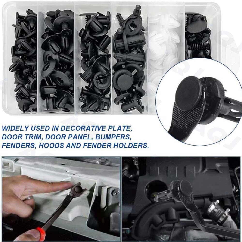 6 Size Universal Rivet Push Clips Retainer Fender Liner Fastener 100Pack