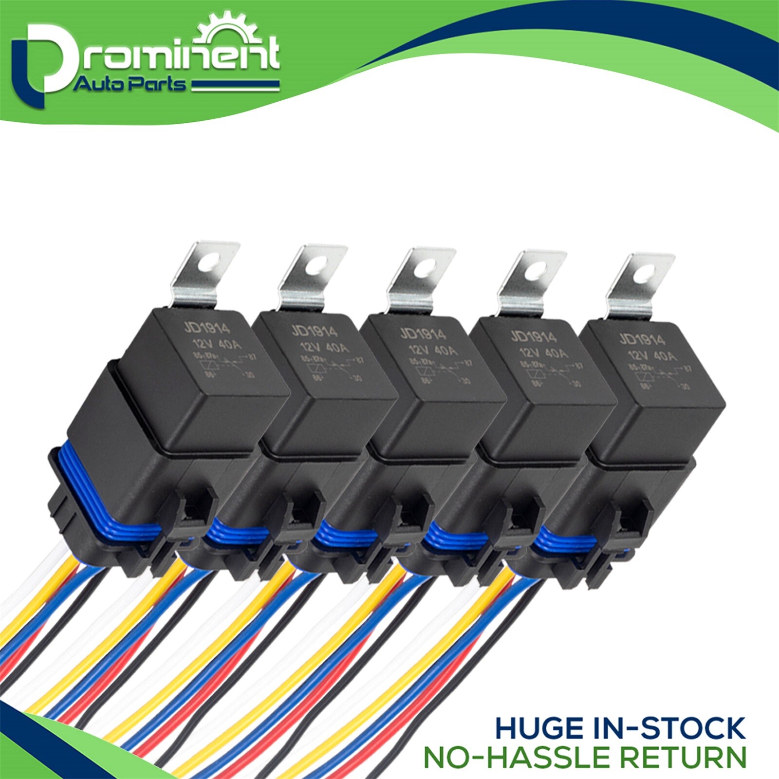 5X Waterproof Automotive SPDT Relay Kit fit 5-PIN 40/30 AMP 12V DC with Harness