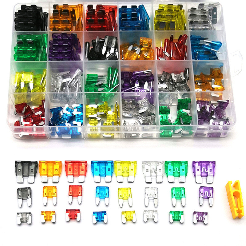 272Pcs Profile Medium Blade Mini Type Fuse 2A 3A 5A 7.5A 10A 15A 20A 25A 30A 35A