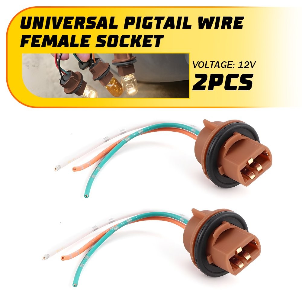 AUXITO Pigtail Wire 2644 Female Socket 7443 Two Harness Front Turn Signal Plug K