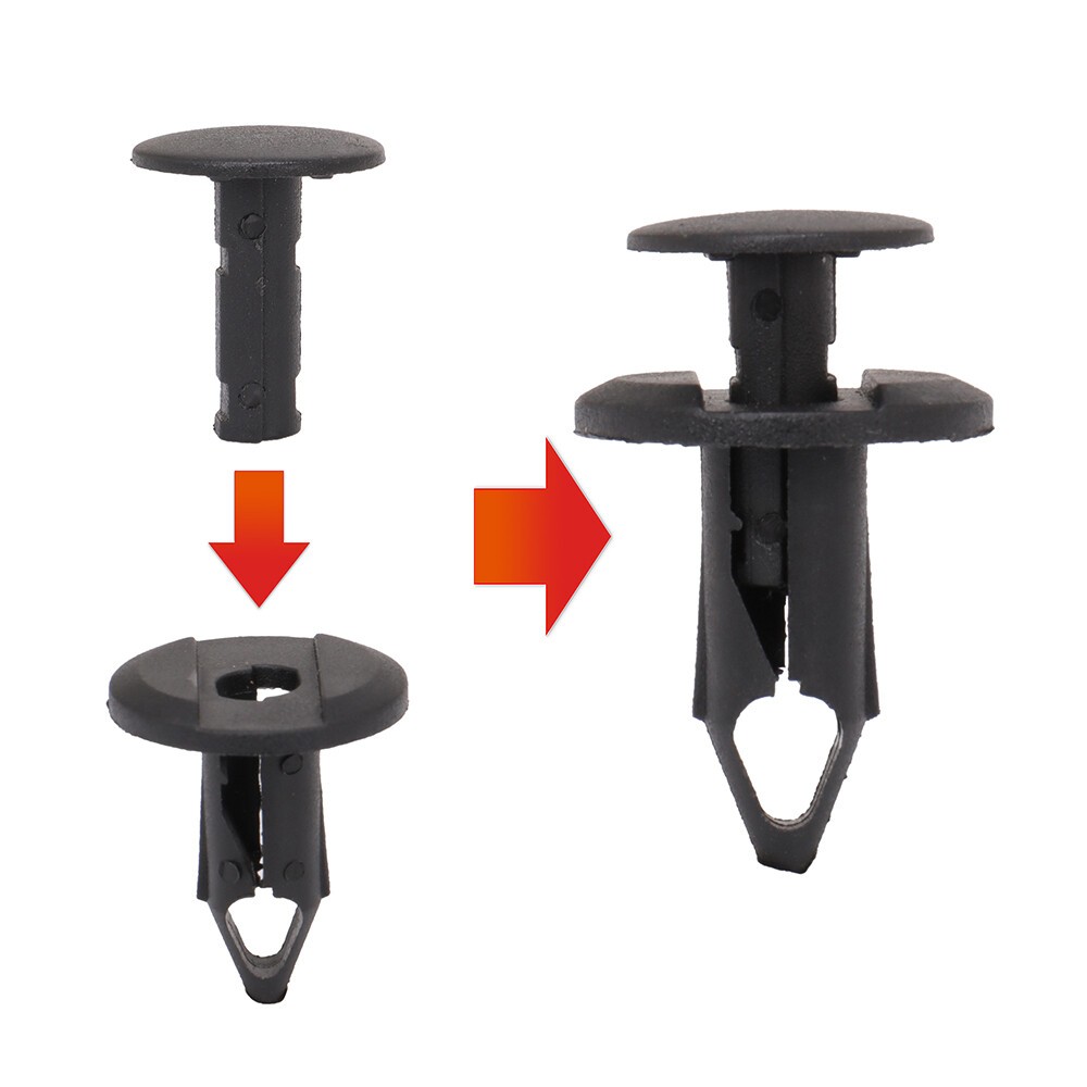 120PCS 8mm Bumper Clips Auto Car Hole Retainer Rivets Fastener Fender Push Pin
