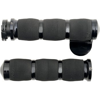 AVON MT-AIR-90-AN-B Black 3-Ring Cushioned Hand Grips w/ Throttle Boss
